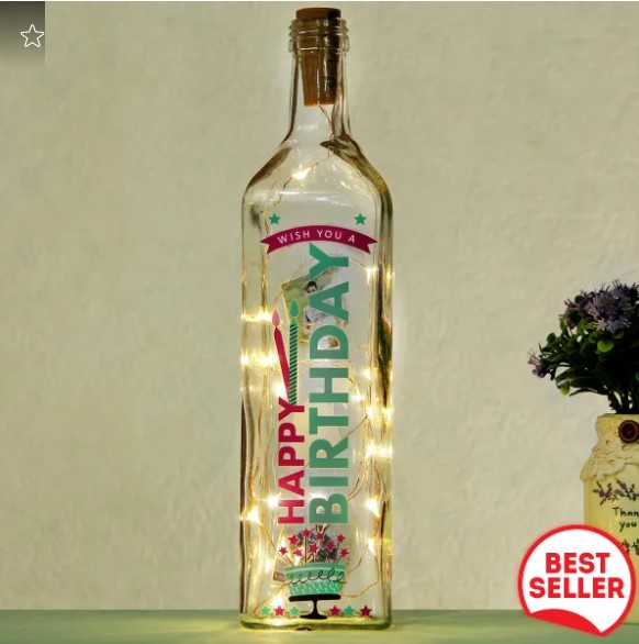 Birthday Theme Personalized LED Bottle